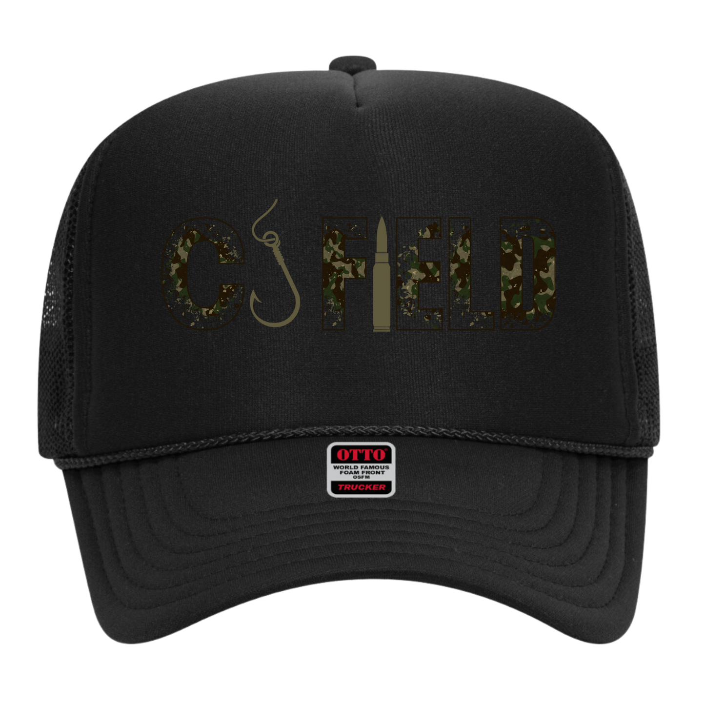 CJ FIELD FOAM TRUCKER HAT CAMO PATCH