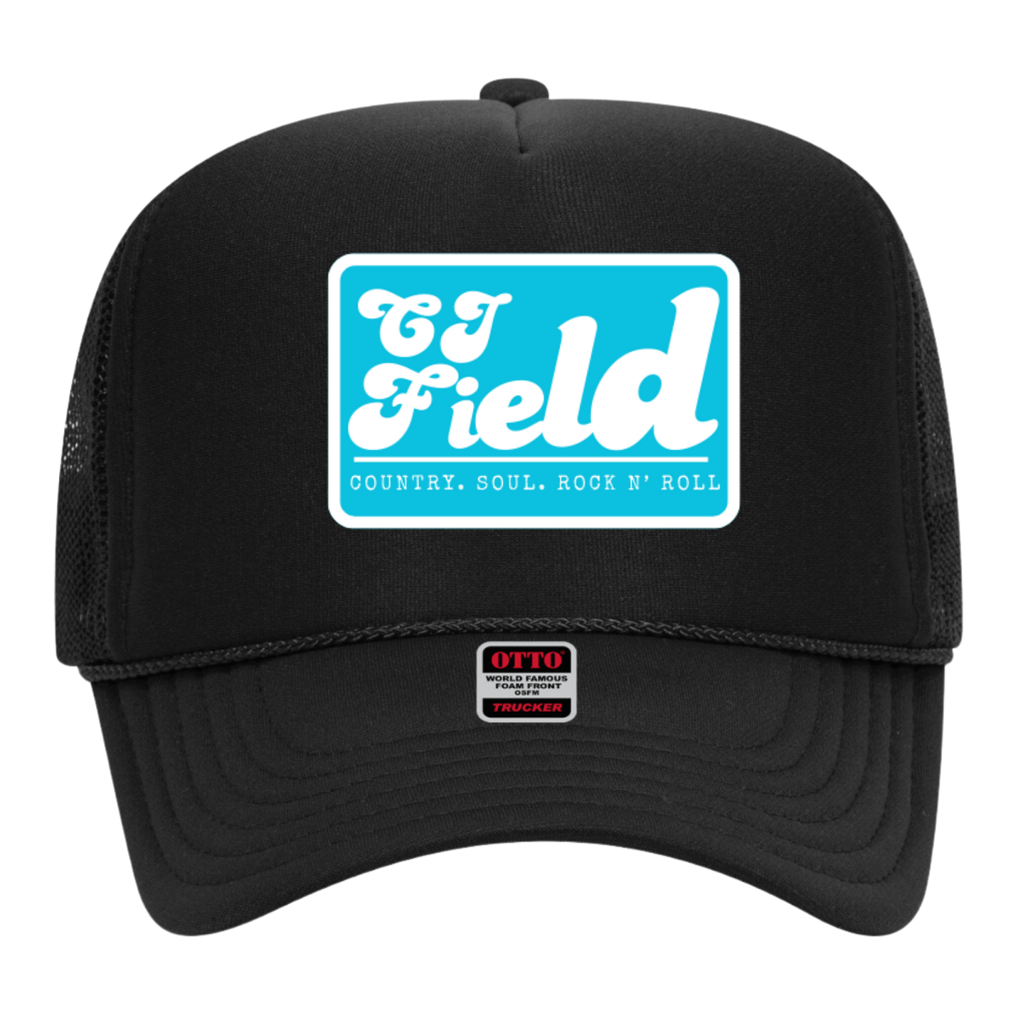 CJ FIELD FOAM TRUCKER HAT BLUE LOGO