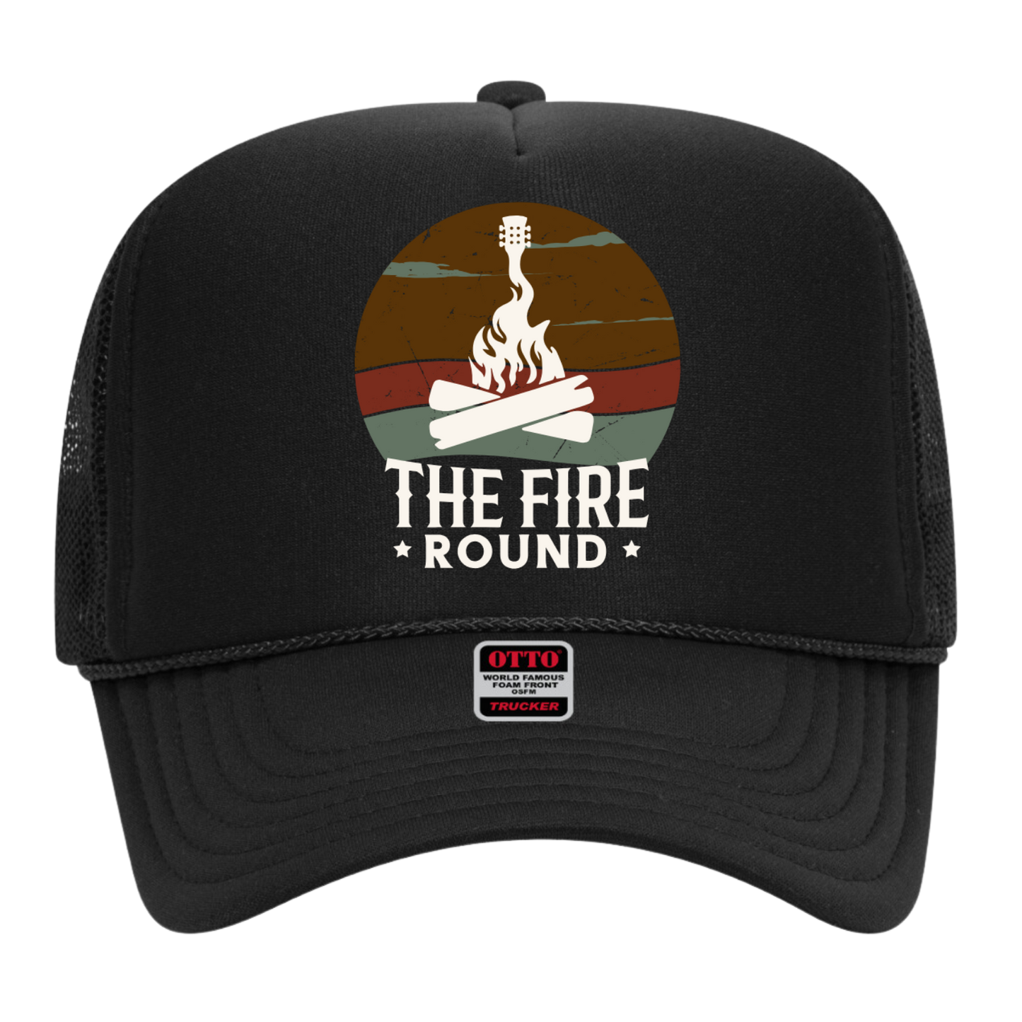 THE FIRE ROUND FOAM TRUCKER HAT SMALL COLORED LOGO