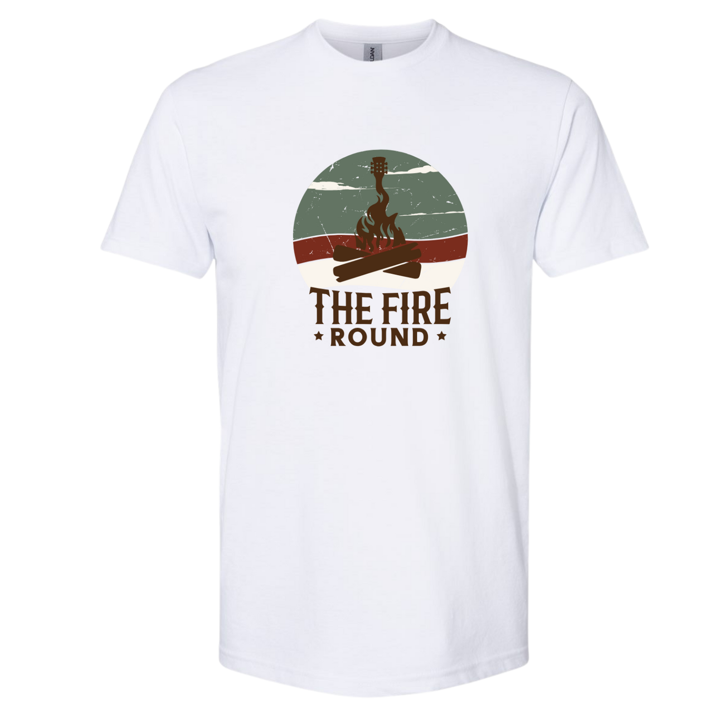 THE FIRE ROUND TEE"S LARGE COLORED LOGO