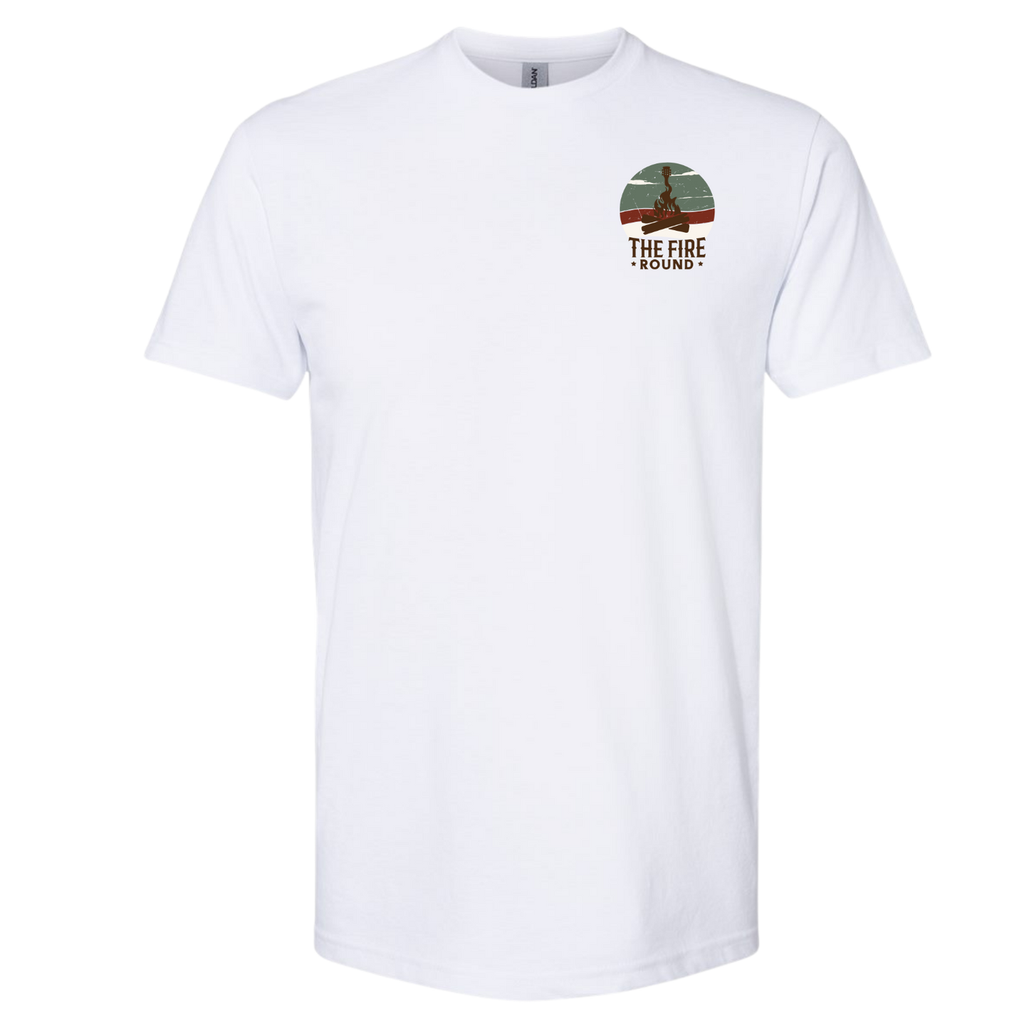 THE FIRE ROUND TEE"S SMALL COLORED LOGO