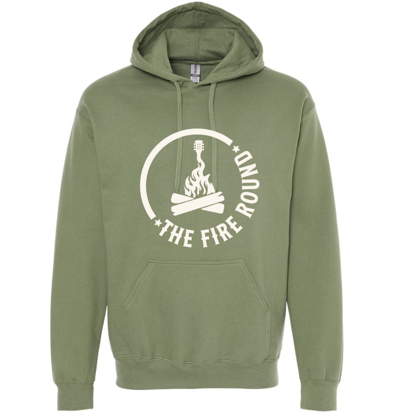 THE FIRE ROUND HOODIE LARGE WHITE LOGO