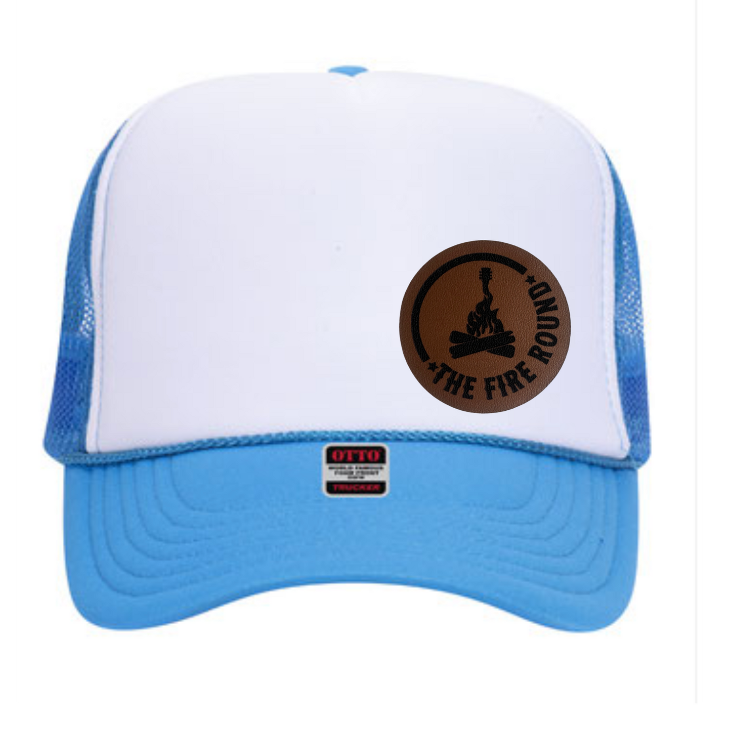 THE FIRE FOAM TRUCKER HAT ROUND LEATHER LOGO