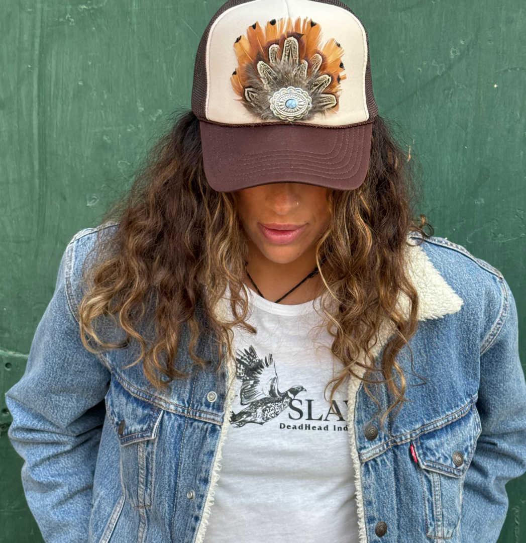 Pheasant Feather Trucker Foam Hat