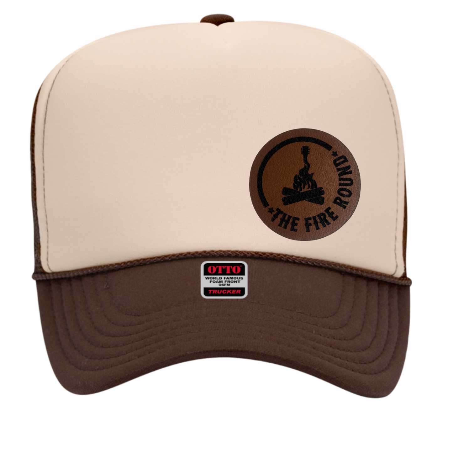 THE FIRE FOAM TRUCKER HAT ROUND LEATHER LOGO