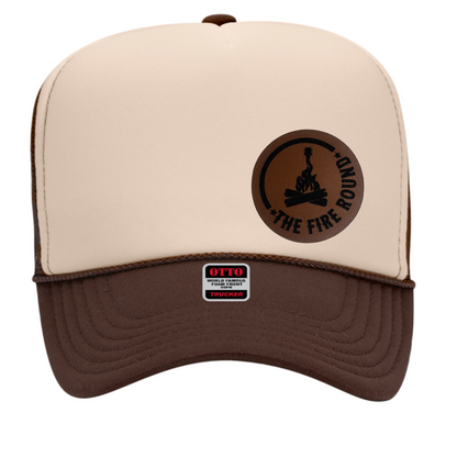 THE FIRE FOAM TRUCKER HAT ROUND LEATHER LOGO