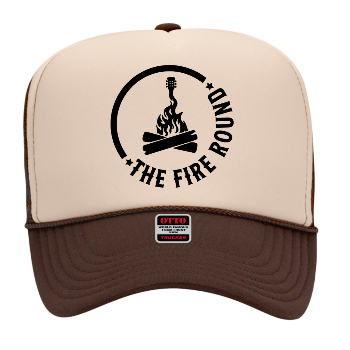 THE FIRE ROUND FOAM TRUCKER SMALL BLACK LOGO