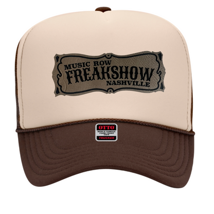 FREAKSHOW FOAM TRUCKER HAT SANDSTONE LEATHER PATCH