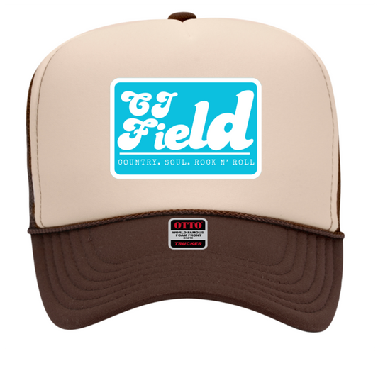 CJ FIELD FOAM TRUCKER HAT BLUE LOGO