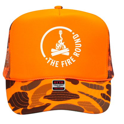 THE FIRE ROUND FOAM TRUCKER SMALL WHITE LOGO