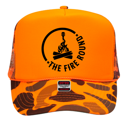 THE FIRE ROUND FOAM TRUCKER SMALL BLACK LOGO