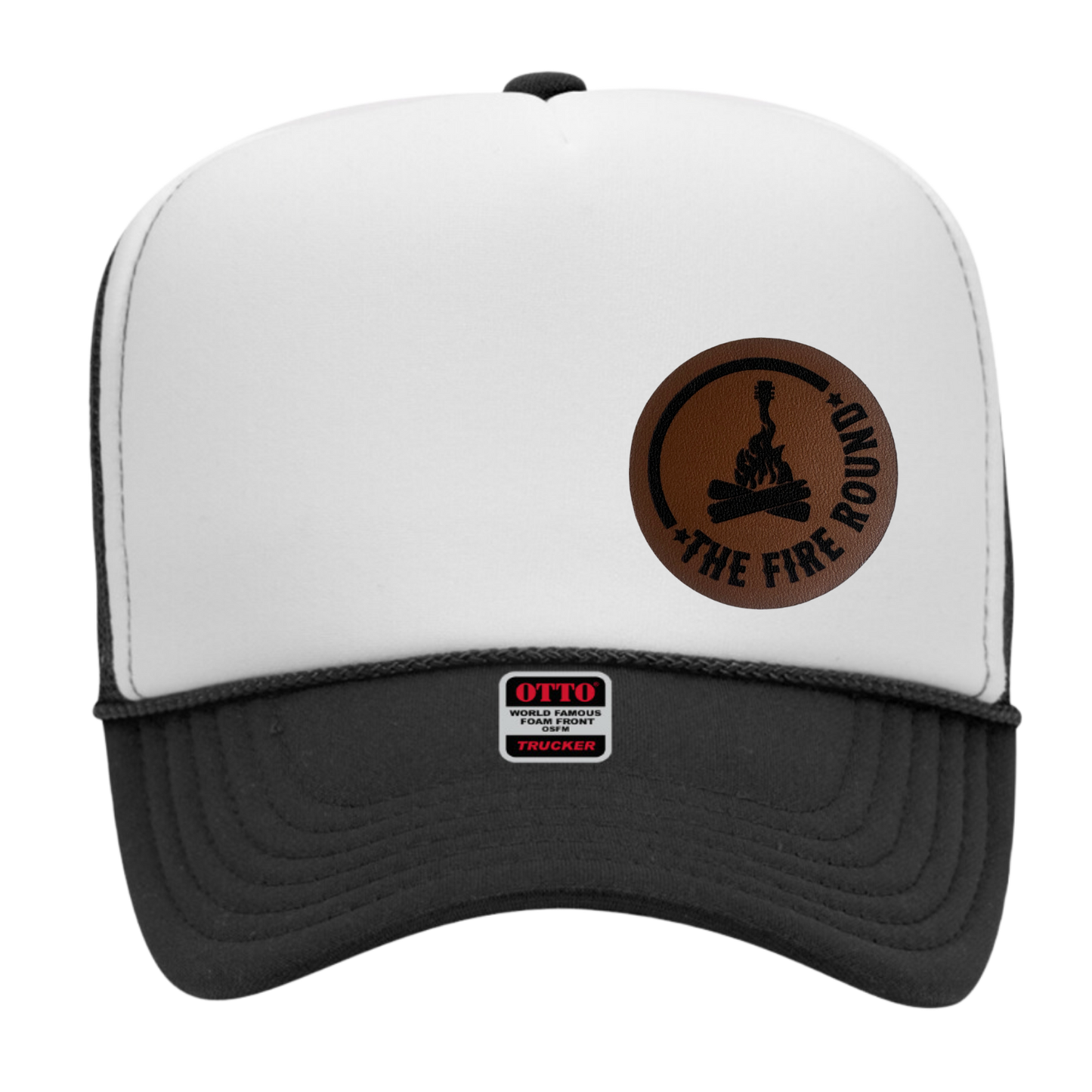 THE FIRE FOAM TRUCKER HAT ROUND LEATHER LOGO