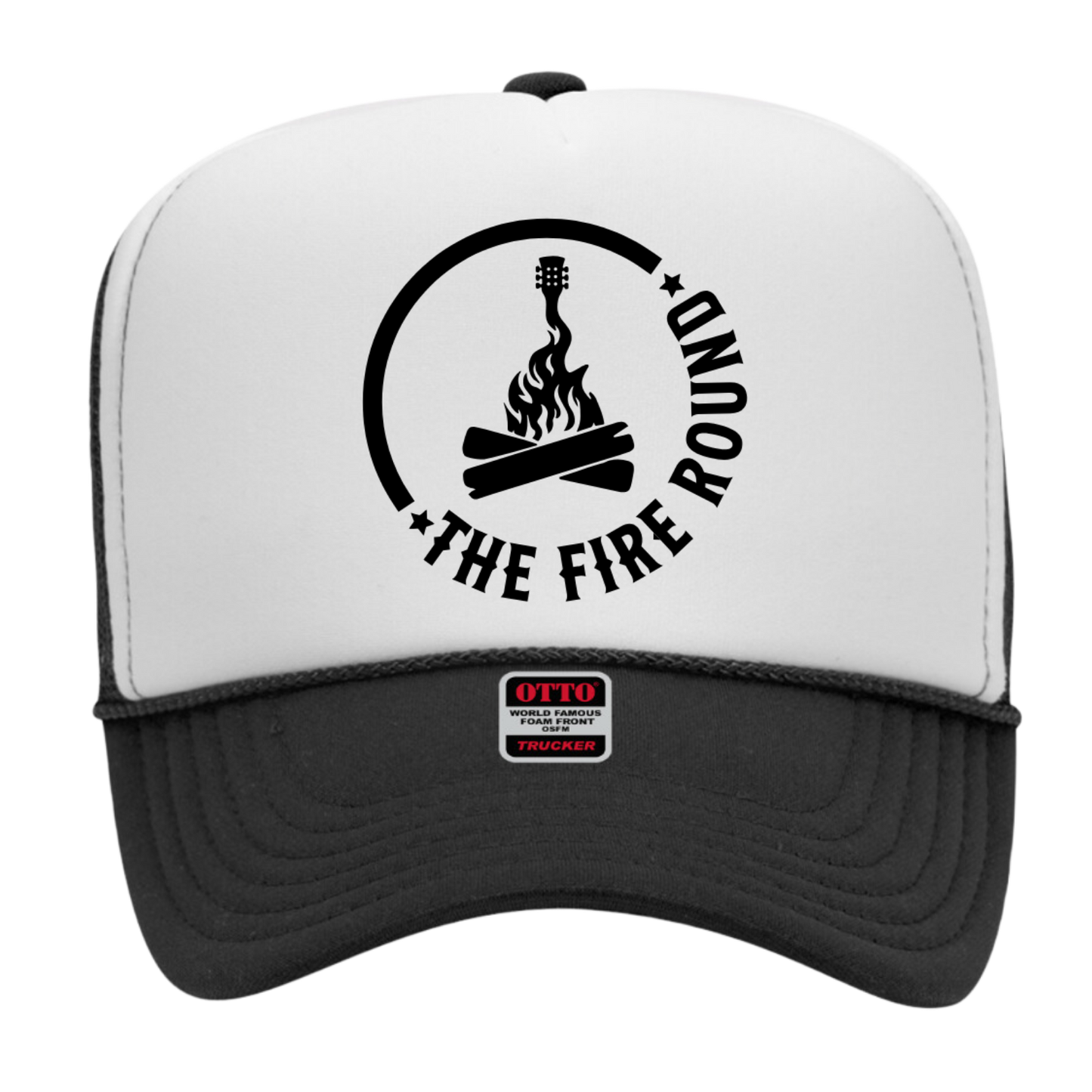 THE FIRE ROUND FOAM TRUCKER SMALL BLACK LOGO