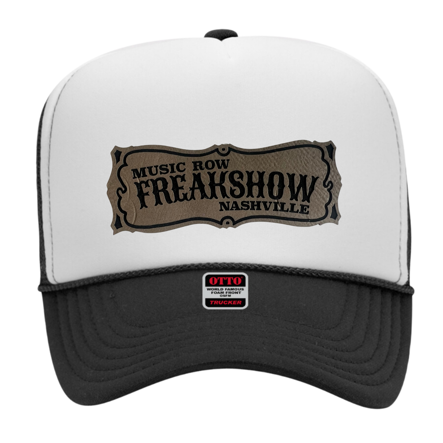 FREAKSHOW FOAM TRUCKER HAT SANDSTONE LEATHER PATCH