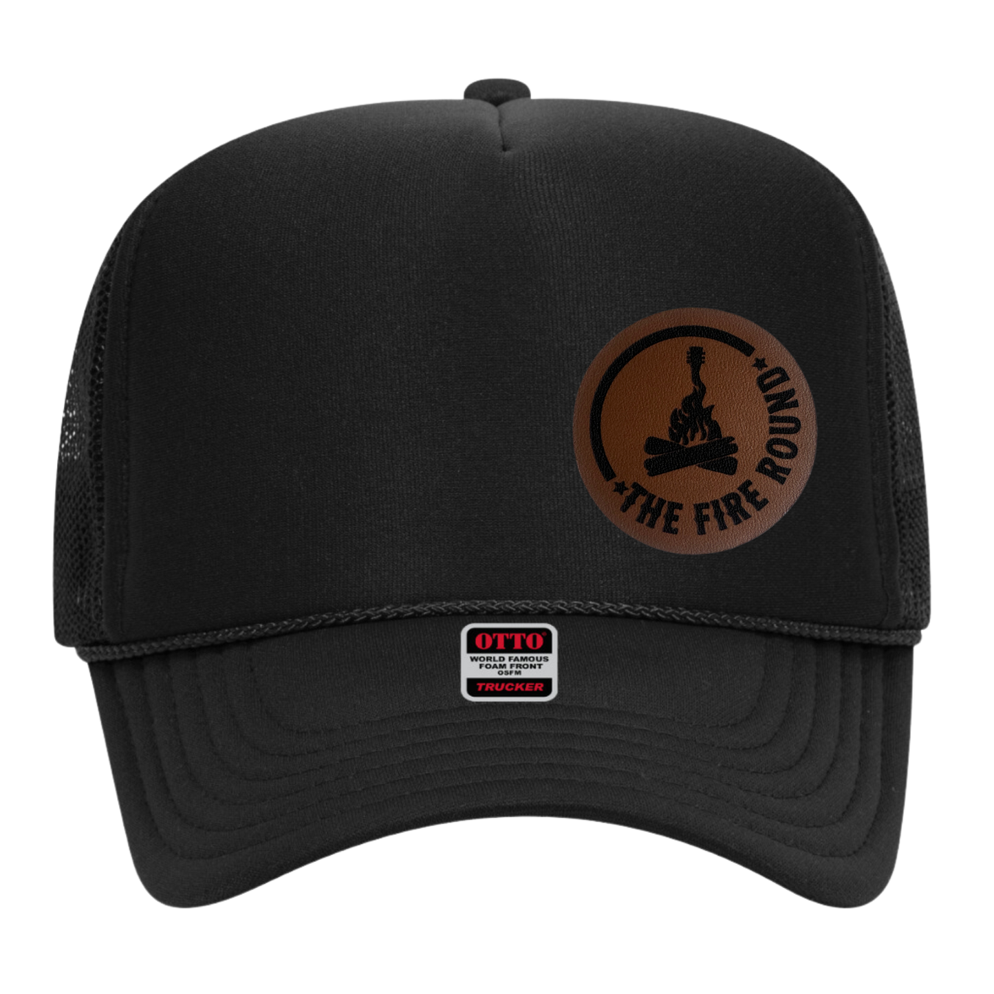 THE FIRE FOAM TRUCKER HAT ROUND LEATHER LOGO