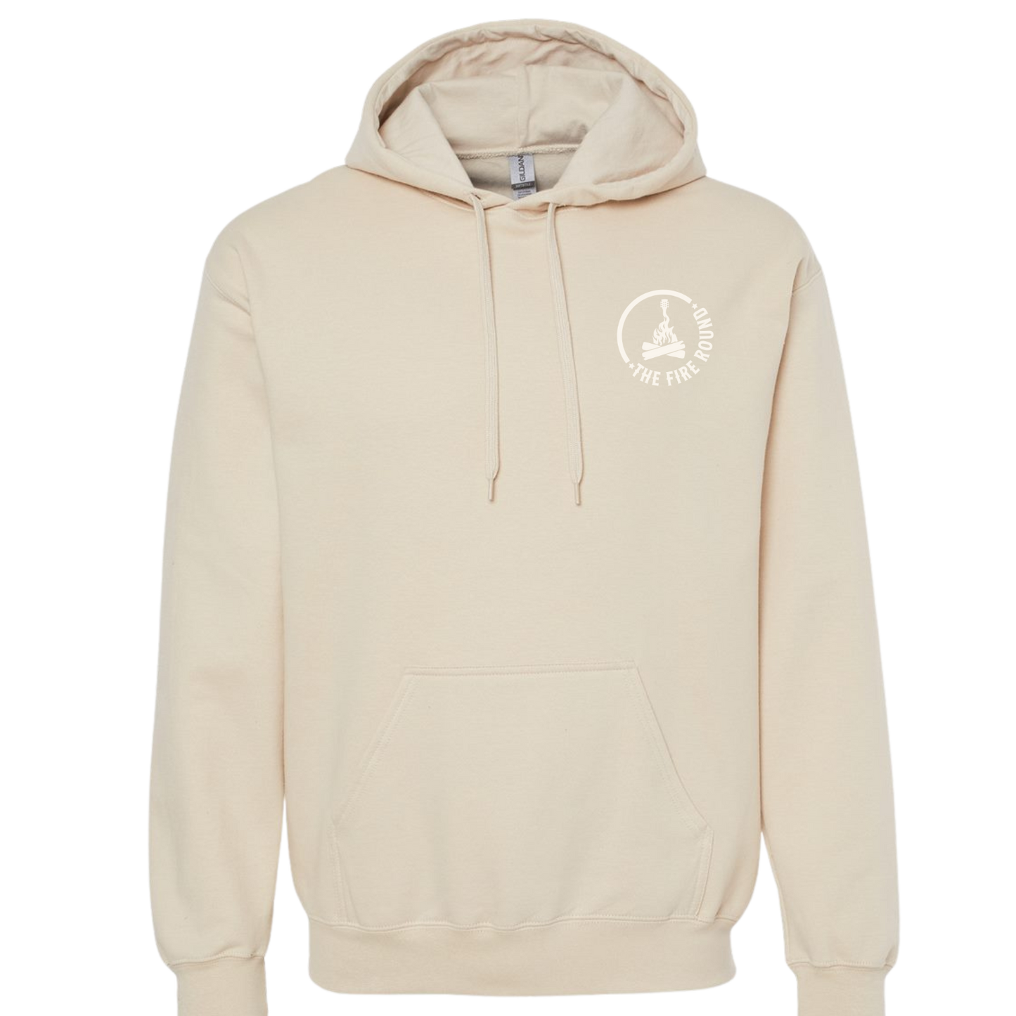 THE FIRE ROUND HOODIE SMALL WHITE LOGO