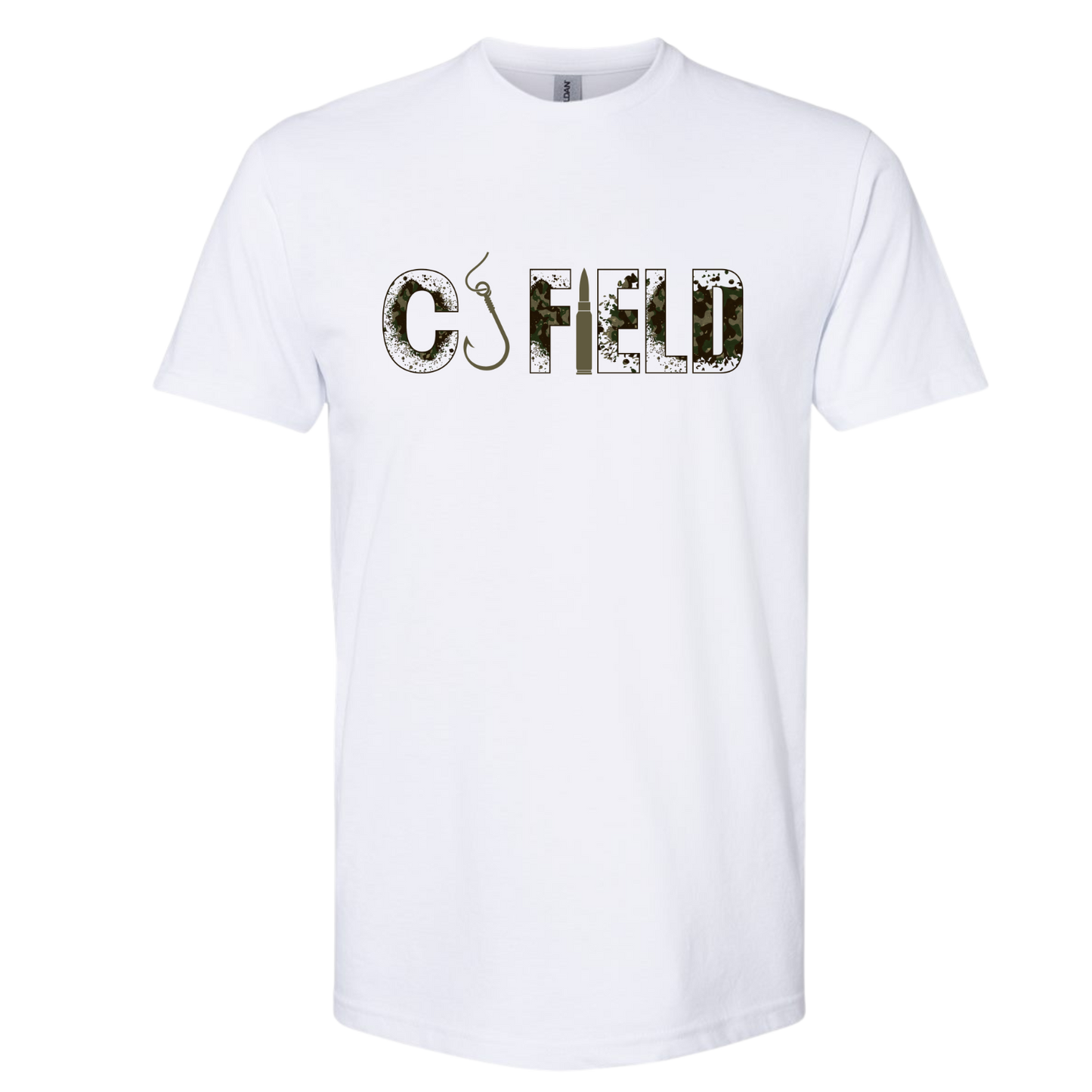 CJ FIELD TEE'S CAMO LOGO