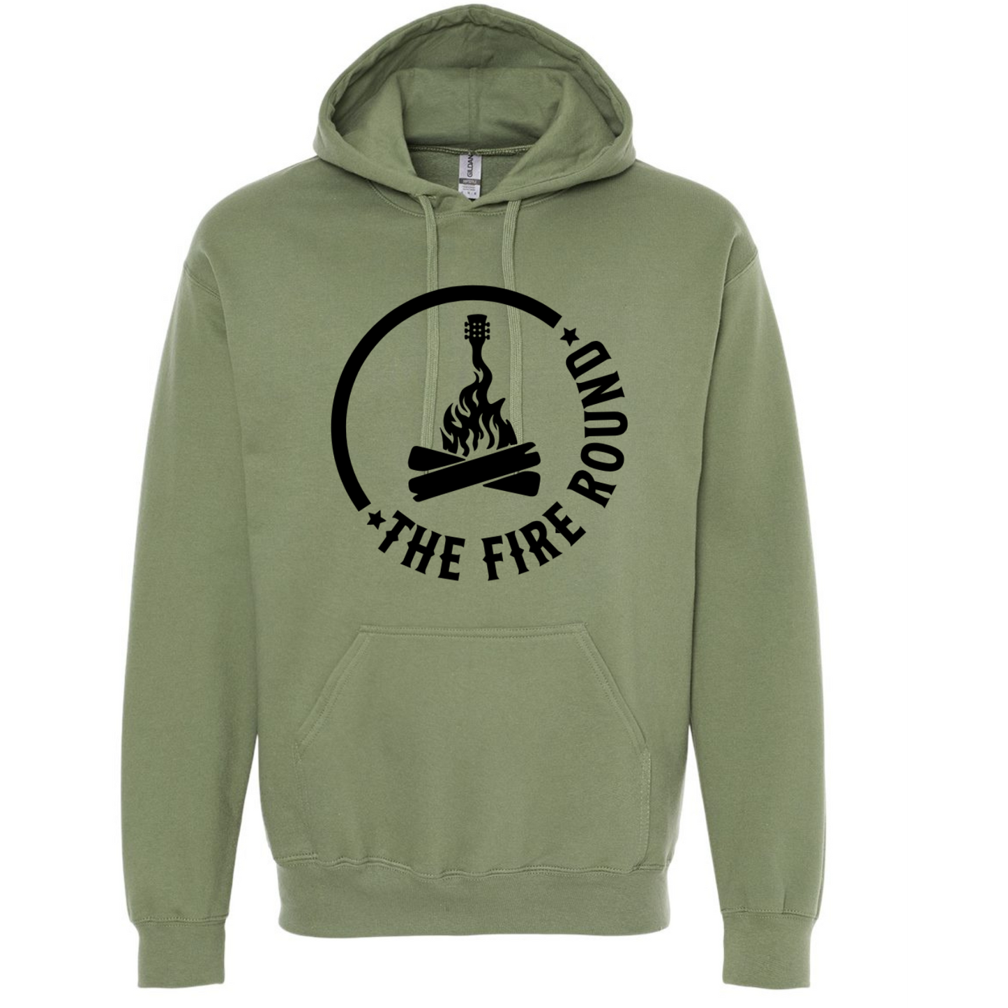 THE FIRE ROUND HOODIE LARGE BLACK LOGO