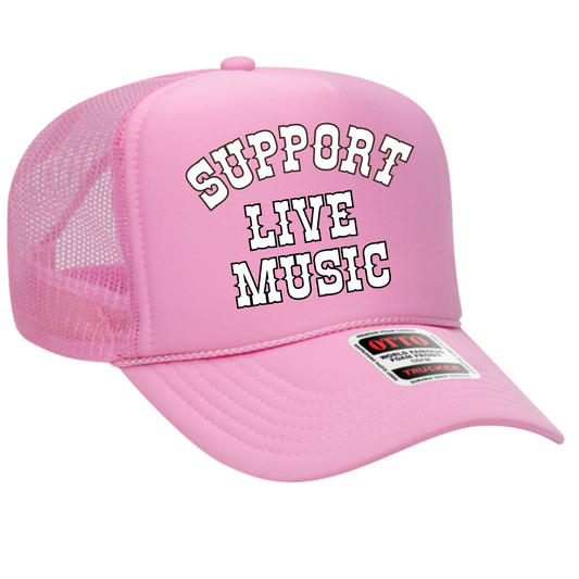 THE FIRE ROUND SUPPORT LIVE MUSIC FOAM TRUCkER HAT