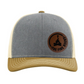 THE FIRE ROUND SNAP BACK CHESTNUT LEATHER PATCH