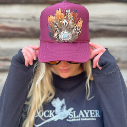 Pheasant Feather Trucker Foam Hat